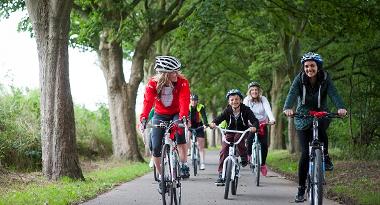 Group of people cycling