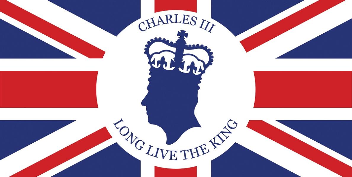 British flag with words Kings Charles Long Live the King British flag with words Kings Charles Long Live the King