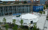 A photo of The Mobile Event Tent from above at Preston's UCLan campus