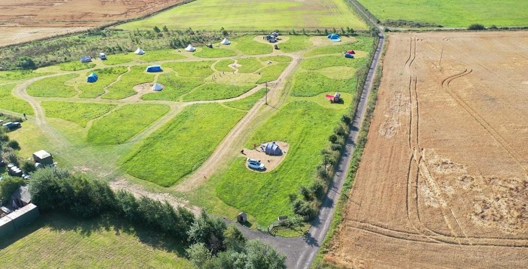 Moss Rose Camping and Glamping site aerial view