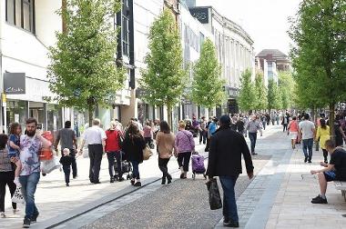 People walking down Fishergate