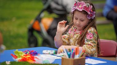 Girl participating in a creative workshop