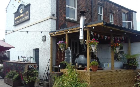 A view from the back of The Moorbrook Inn in their outdoor beer garden