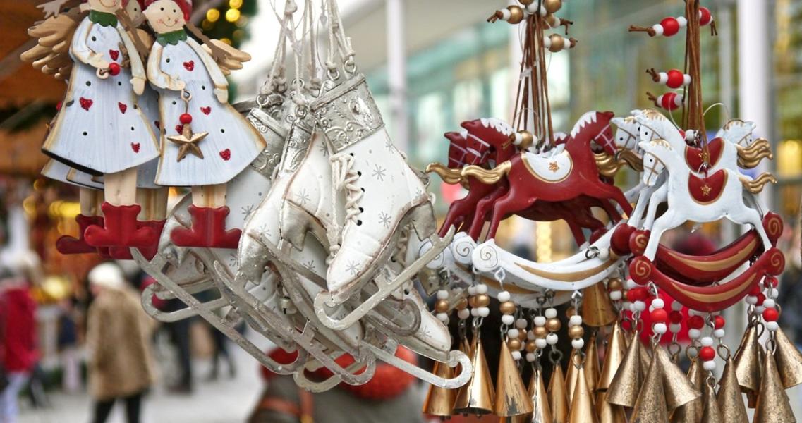 Close up of Christmas Market decorations Close up of Christmas Market decorations