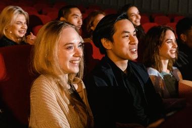 People watching film at cinema