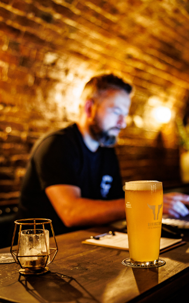 Man working at laptop