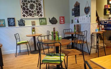 A view of the seating area inside Ravenous cafe