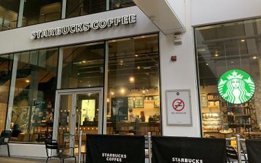 A view of the entrance to Starbucks in the Fishergate Shopping Centre entrance way