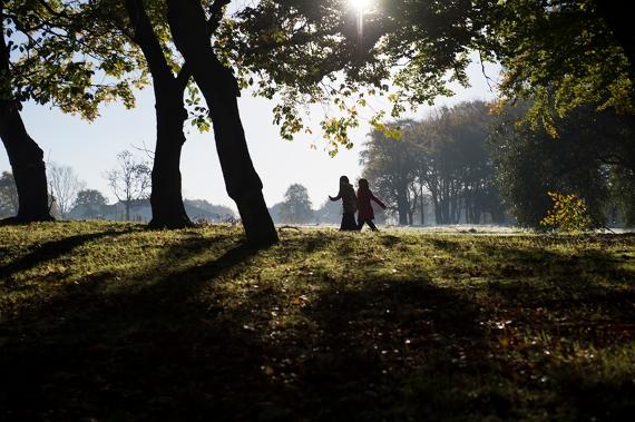 People walking in Moor Park