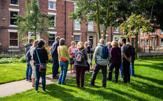 Guided tour taking place in Winckley Square Gardens.