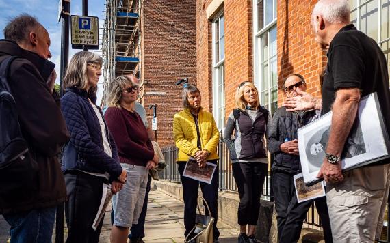 Guided tour taking place on Winckley Square.