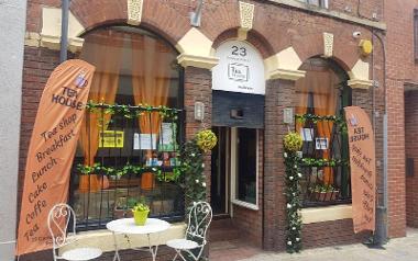 Outside Tea House on Cannon Street, Preston.