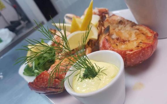 Dish on a table, served inside The Ginger Bistro.