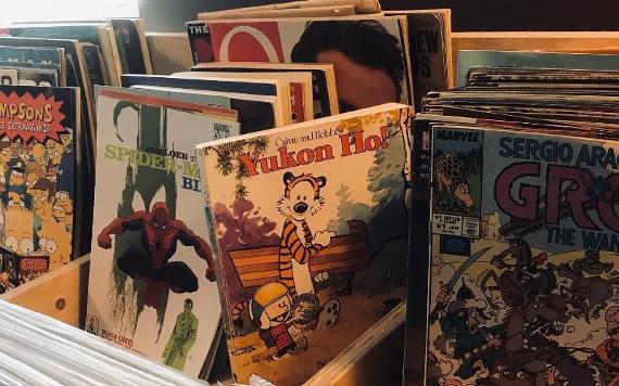 Vinyl Tap's comic book selection.