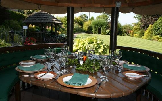 Gibbon Bridge Hotel gazebo set up for dining